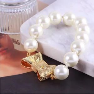 Kate Spade 🎀 All Wrapped Up Bow & Glass Faux Pearls Bracelet 🎀 NEW